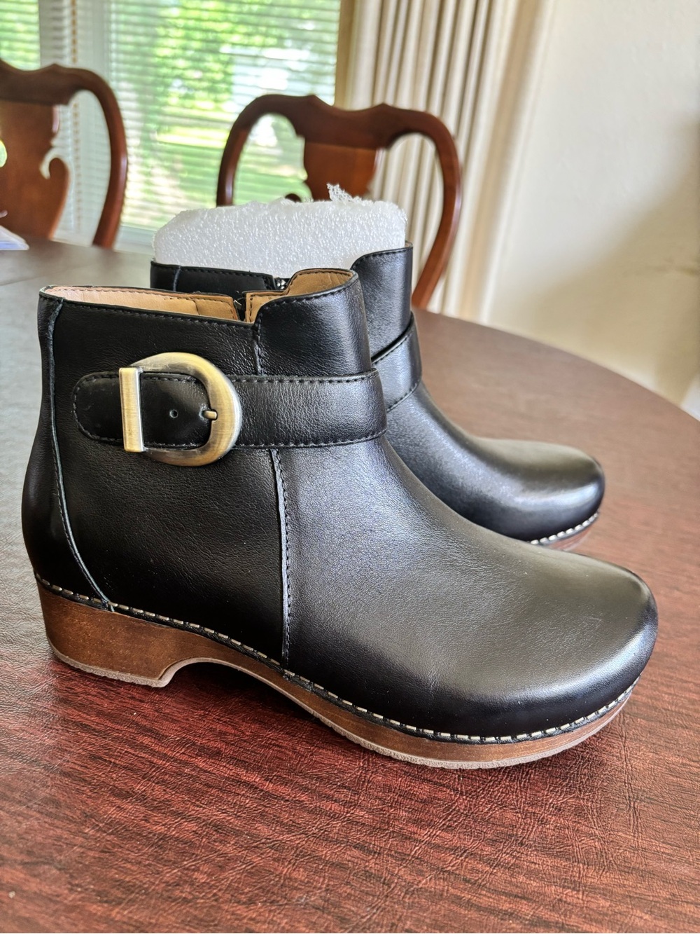Dansko Brennan Black Leather Ankle Booties | Clog Heel | Size EU 39 / US 9 - Picture 3 of 8
